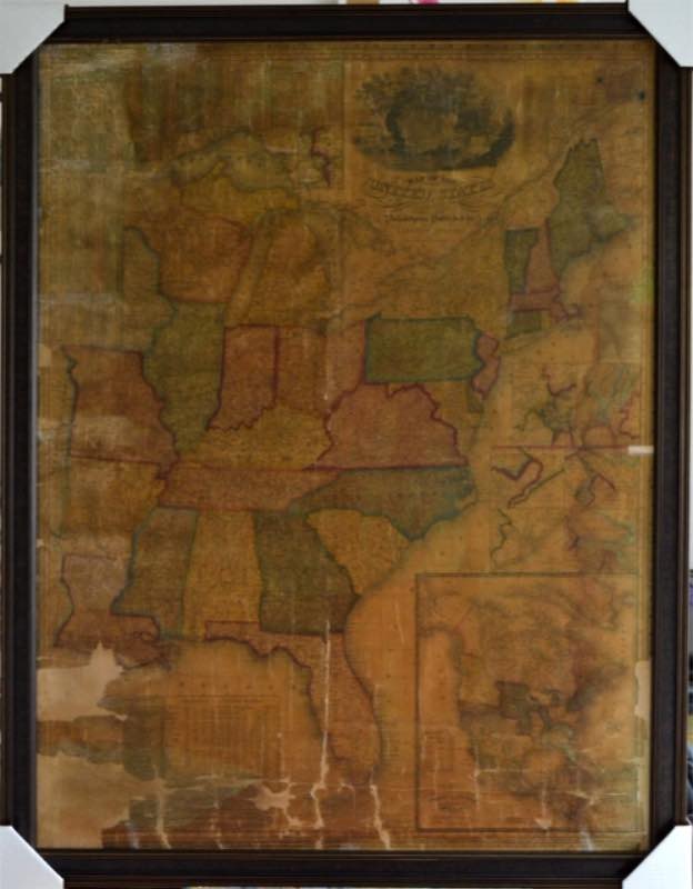 Image of an antique map after restoration