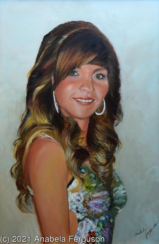 Custom portrait painted by Anabela Furgeson